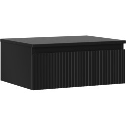 MEXEN/S - Rivel kúpeľňová skrinka pod umývadlo 60 cm s doskou, 1 šuplík, reliéf, čierna mat (91A20-06023-1-BFC71)