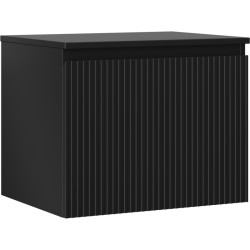 MEXEN/S - Rivel kúpeľňová skrinka pod umývadlo 60 cm s doskou, 1 šuplík, reliéf, čierna mat (91A20-06047-1-BFC71)