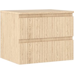 MEXEN/S - Rivel kúpeľňová skrinka pod umývadlo 60 cm s doskou, 2 zásuvky, reliéf, dub (91A20-06047-2-BFFC81)