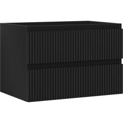 MEXEN/S - Rivel kúpeľňová skrinka pod umývadlo 70, 2 zásuvky, reliéf, čierna mat (91A20-07047-2-BFF71)