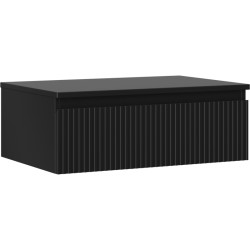 MEXEN/S - Rivel kúpeľňová skrinka pod umývadlo 70 cm s doskou, 1 šuplík, reliéf, čierna mat (91A20-07023-1-BFC71)