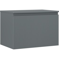 MEXEN/S - Rivel kúpeľňová skrinka pod umývadlo 70 cm s doskou, 1 šuplík, reliéf, grafit mat (91A20-07047-1-BFC66)
