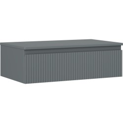 MEXEN/S - Rivel kúpeľňová skrinka pod umývadlo 80 cm s doskou, 1 šuplík, reliéf, grafit mat (91A20-08023-1-BFC66)
