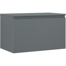MEXEN/S - Rivel kúpeľňová skrinka pod umývadlo 80 cm s doskou, 1 šuplík, reliéf, grafit mat (91A20-08047-1-BFC66)