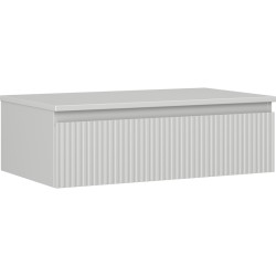 MEXEN/S - Rivel kúpeľňová skrinka pod umývadlo 80 cm s doskou, 1 šuplík, reliéf, šedá mat (91A20-08023-1-BFC62)