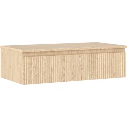 MEXEN/S - Rivel kúpeľňová skrinka pod umývadlo 90 cm s doskou, 1 šuplík, reliéf, dub (91A20-09023-1-BFC81)