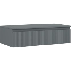 MEXEN/S - Rivel kúpeľňová skrinka pod umývadlo 90 cm s doskou, 1 šuplík, reliéf, grafit mat (91A20-09023-1-BFC66)