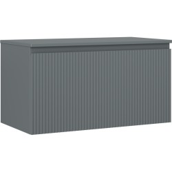 MEXEN/S - Rivel kúpeľňová skrinka pod umývadlo 90 cm s doskou, 1 šuplík, reliéf, grafit mat (91A20-09047-1-BFC66)