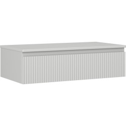 MEXEN/S - Rivel kúpeľňová skrinka pod umývadlo 90 cm s doskou, 1 šuplík, reliéf, šedá mat (91A20-09023-1-BFC62)