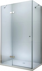 MEXEN/S - Roma sprchovací kút 100x100, kyvné, číre sklo, chróm + vanička (854-100-100-01-00-4010)