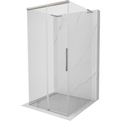 MEXEN/S - Rox-3S L sprchový kút 3 stenný, posuvný 100 x 100, transparent, nikel kartáčovaný (8C2L-100-100-97-00-3S)