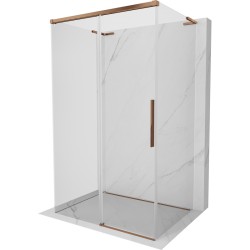 MEXEN/S - Rox-3S L sprchový kút 3 stenný, posuvný 100 x 110, transparent, ružové zlato (8C2L-100-110-60-00-3S)