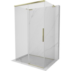 MEXEN/S - Rox-3S L sprchový kút 3 stenný, posuvný 105 x 120, transparent, zlato (8C2L-105-120-50-00-3S)