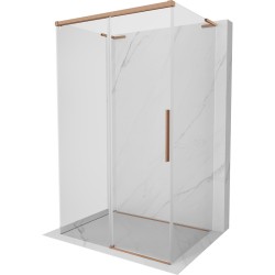 MEXEN/S - Rox-3S L sprchový kút 3 stenný, posuvný 110 x 70, transparent, meď kartáčovaná (8C2L-110-070-65-00-3S)