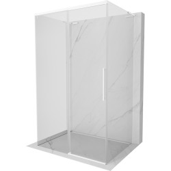 MEXEN/S - Rox-3S L sprchový kút 3 stenný, posuvný 125 x 100, transparent, biela (8C2L-125-100-20-00-3S)