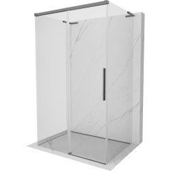 MEXEN/S - Rox-3S L sprchový kút 3 stenný, posuvný 160 x 70, transparent, grafit metal (8C2L-160-070-95-00-3S)