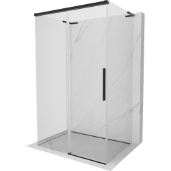 MEXEN/S - Rox-3S L sprchový kút 3 stenný, posuvný 90 x 70, transparent, čierna (8C2L-090-070-70-00-3S)