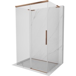 MEXEN/S - Rox-3S L sprchový kút 3 stenný, posuvný 90 x 85, transparent, ružové zlato (8C2L-090-085-60-00-3S)