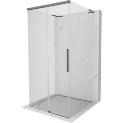 MEXEN/S - Rox-3S L sprchový kút 3 stenný, posuvný 95 x 95, transparent, grafit metal (8C2L-095-095-95-00-3S)