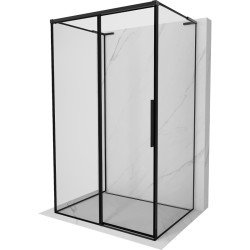 MEXEN/S - Rox-3S L sprchový kút 3 stenný, posuvný ľavá 95 x 75, čierna okraj, čierna (8C2L-095-075-70-70-3S-L)