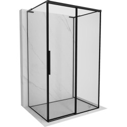 MEXEN/S - Rox-3S L sprchový kút 3 stenný, posuvný pravá 115 x 75, čierna okraj, čierna (8C2L-115-075-70-70-3S-P)