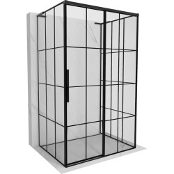 MEXEN/S - Rox-3S L sprchový kút 3 stenný, posuvný pravá 90 x 80, čierna kratka, čierna (8C2L-090-080-70-77-3S-P)