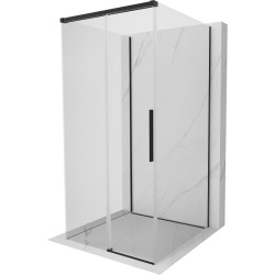 MEXEN/S - Rox-3S sprchovací kút 3 stenný, posuvný 100 x 100, transparent, čierna (8C2-100-100-70-00-3S)