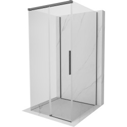 MEXEN/S - Rox-3S sprchovací kút 3 stenný, posuvný 100 x 100, transparent, grafit kartáčovaná (8C2-100-100-66-00-3S)