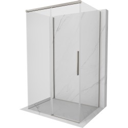 MEXEN/S - Rox-3S sprchovací kút 3 stenný, posuvný 100 x 80, transparent, nikel kartáčovaný (8C2-100-080-97-00-3S)