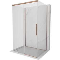 MEXEN/S - Rox-3S sprchovací kút 3 stenný, posuvný 95 x 70, transparent, meď kartáčovaná (8C2-095-070-65-00-3S)