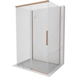 MEXEN/S - Rox-3S sprchovací kút 3 stenný, posuvný 95 x 75, transparent, meď kartáčovaná (8C2-095-075-65-00-3S)