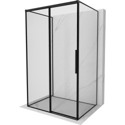 MEXEN/S - Rox-3S sprchovací kút 3 stenný, posuvný ľavá 100 x 85, čierna okraj, čierna (8C2-100-085-70-70-3S-L)