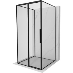 MEXEN/S - Rox-3S sprchovací kút 3 stenný, posuvný ľavá 95 x 95, čierna okraj, čierna (8C2-095-095-70-70-3S-L)