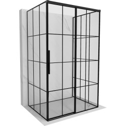 MEXEN/S - Rox-3S sprchovací kút 3 stenný, posuvný pravá 100 x 70, čierna kratka, čierna (8C2-100-070-70-77-3S-P)