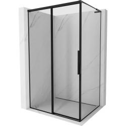 MEXEN/S - Rox L sprchový kút posuvný ľavá 110 x 95, čierna okraj, čierna (8C2L-110-095-70-70-L)