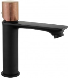 MEXEN/S - Royo One umývadlová batéria, čierna / ružové zlato (72201-76)