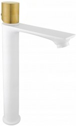 MEXEN/S - Royo One umývadlová batéria vysoká, biela / zlatá (72211-25)