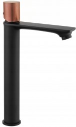 MEXEN/S - Royo One umývadlová batéria vysoká, čierna / ružová zlato (72211-76)