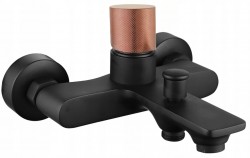MEXEN/S - Royo One vaňová batéria 150 mm, čierna/ružové zlato (72230-76)