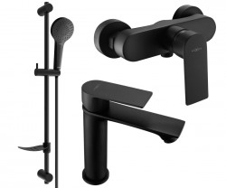 MEXEN/S - Royo SET umývadlová + sprchová batéria s príslušenstvom DF05, čierna (72204DF05-70)