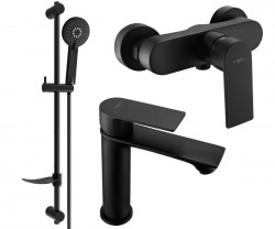 MEXEN/S - Royo SET umývadlová + sprchová batéria s príslušenstvom DF40, čierna (72204DF40-70)