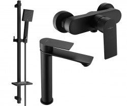 MEXEN/S - Royo SET umývadlová + sprchová batéria s príslušenstvom DQ45, čierna (72214DQ45-70)
