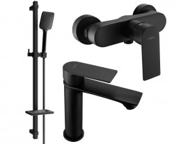 MEXEN/S - Royo SET umývadlová + sprchová batéria s príslušenstvom DQ62, čierna (72204DQ62-70)