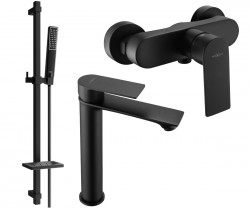 MEXEN/S - Royo SET umývadlová + sprchová batéria s príslušenstvom DQ72, čierna (72214DQ72-70)
