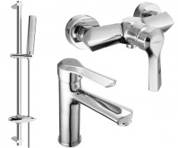 MEXEN/S - Saber DB72 Set umývadlovej a sprchovej batérie s príslušenstvom, chróm (72104DB72-00)