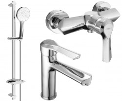 MEXEN/S - Saber DB74 Set umývadlové a sprchové batérie s príslušenstvom, chróm (72104DB74-00)