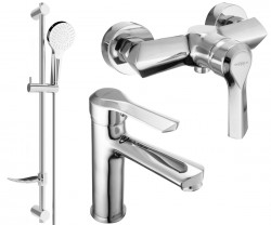 MEXEN/S - Saber DF05 Set umývadlové a sprchové batérie s príslušenstvom, chróm (72104DF05-00)