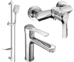 MEXEN/S - Saber DF62 Set umývadlové a sprchové batérie s príslušenstvom, chróm (72104DF62-00)