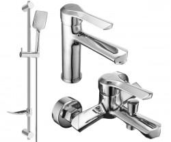 MEXEN/S - Saber DF62 Set umývadlové a vaňové batérie s príslušenstvom, chróm (72103DF62-00)