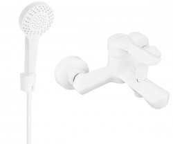 MEXEN/S - Saber R05 vaňová batéria so sprchou set, biela (7213R05-20)